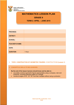 CONSTRUCTION OF GEOMETRIC FIGURES Term 2 Lesson 1