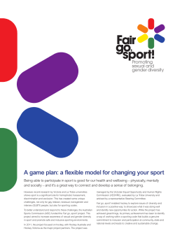 A game plan: a flexible model for changing your sport