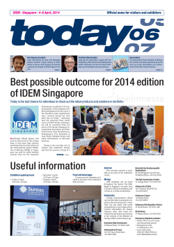 Best possible outcome for 2014 edition of IDEM Singapore Useful