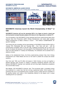 NOVOMATIC Americas launch the World Championship of Slots
