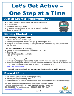 Let`s Get Active One Step at a Time Information Sheet