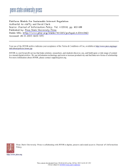 Platform Models for Sustainable Internet Regulation Author(s): kc