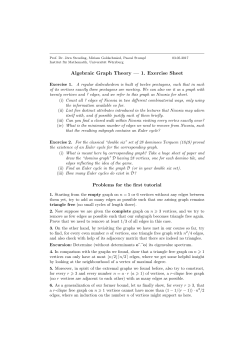 Algebraic Graph Theory &mdash; 1. Exercise Sheet