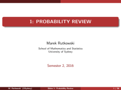1: PROBABILITY REVIEW [.03in] - School of Mathematics and