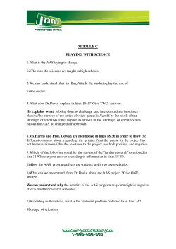 MODULE G PLAYING WITH SCIENCE 1.What is the AAS trying to