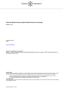 Tilburg University Does the Market Choose Optimal Health