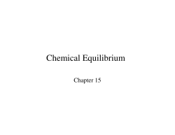 Chemical Equilibrium - College of Arts and Sciences