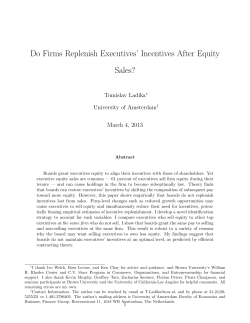 Do Firms Replenish Executives` Incentives After Equity Sales?