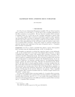 MANIFOLDS WITH k-POSITIVE RICCI CURVATURE 1. Introduction