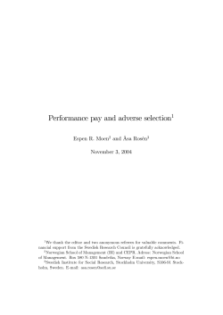 Performance pay and adverse selection