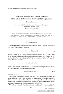 The Unit Condition and Global Existence for a Class