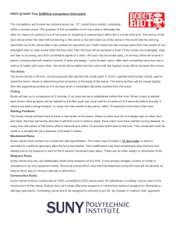 FIRST @ SUNY Poly SUMObot Competition Description The