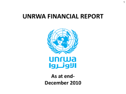 Financial Presentation to Advisory Commission Extra