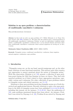 Solution to an open problem: a characterization of