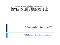 Mentorship Session III