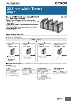 H3DKZ Data Sheet - Omron Industrial Automation India