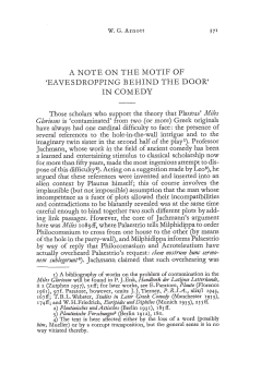 a note on the motif of `eavesdropping behind the door`