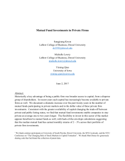 Mutual Fund Investments in Private Firms