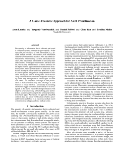 A Game-Theoretic Approach for Alert Prioritization