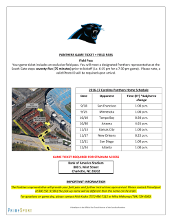 Carolina Panthers (Pregame Field Pass)