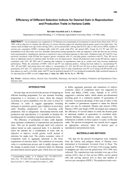 Efficiency of Different Selection Indices for Desired Gain in