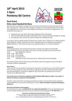 EXCEL EVENTS ENTRY FORM 18 th April 2015