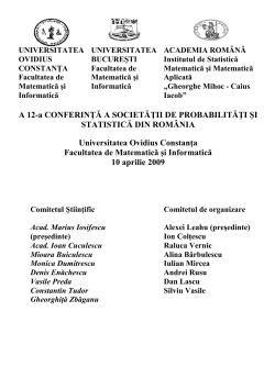 Facultatea de Matematică şi Informatică 10 aprilie 2009