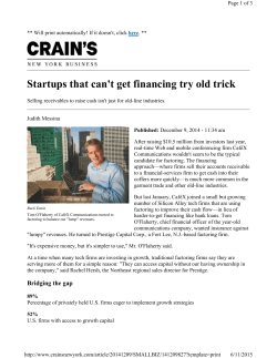 Crain`s New York - Prestige Capital