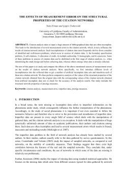 the effects of measurement error on the structural properties of the