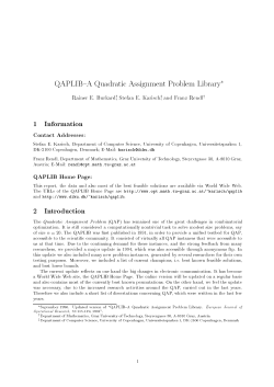 QAPLIB{A Quadratic Assignment Problem Library 1