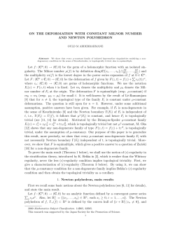 ON THE DEFORMATION WITH CONSTANT MILNOR NUMBER