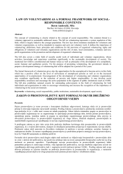 law on voluntarism as a formal framework of social