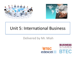 Unit 5: International Business - LPS Business DEPT