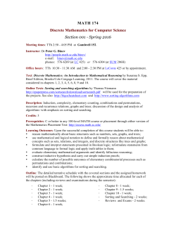 MATH 174 Discrete Mathematics for Computer Science Section 001