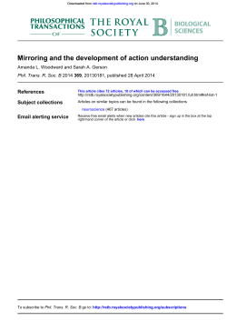 Mirroring and the development of action understanding