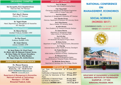 NATIONAL CONFERENCE ON MANAGEMENT, ECONOMICS