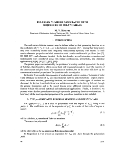 Eulerian numbers associated with sequences of polynomials