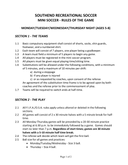 Mon - Thursday Minis - Southend Recreational Soccer