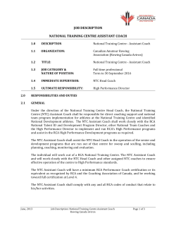 Job Description - National Training Centre