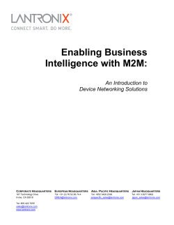 Enabling Business Intelligence with M2M