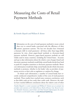 Measuring the Costs of Retail Payment Methods