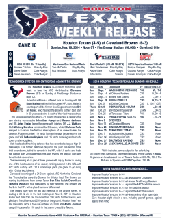 GAME 10 O N A I R - Houston Texans Media Website