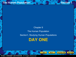 The Human Population Section 1 Survivorship