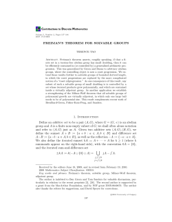 (A, G), where G = (G,+) - Contributions to Discrete Mathematics
