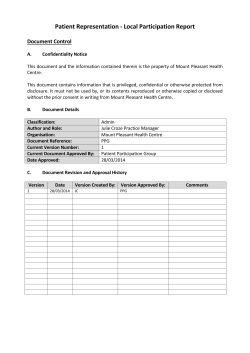 a copy of our 2014/15 Patient Participation Group report