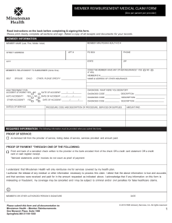 MHI Claim Form - Minuteman Health