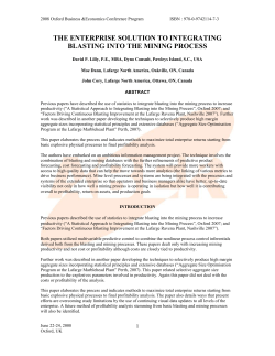 The Enterprise Solution To Integrating Blasting Into The Mining