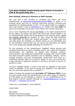 Care about disabled people having equal chance of success in LIPA