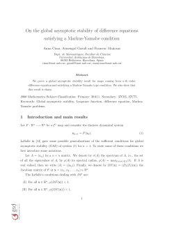 On the global asymptotic stability of difference equations satisfying a