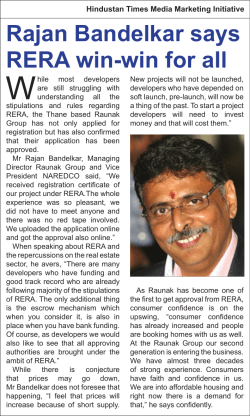 Rajan Bandelkar says RERA win-win for all